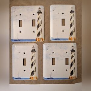 Beach Lighthouse Light Switch Covers